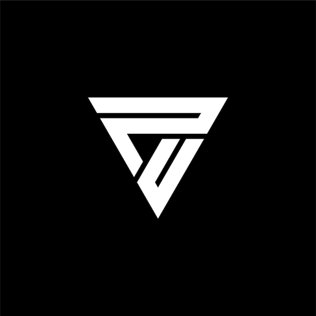 initial P and U logo concept