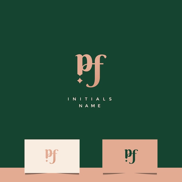 Initial PF Monogram Logo Design
