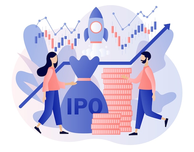 초기 공모 Ipo 개념 소액 투자자는 주식 시장 점유율을 Ivest 회사 성장