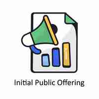 Vector initial public offering vector outline doodle design illustration symbol on white background eps 1