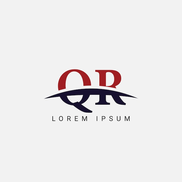 Vettore iniziale q r qr lettera modello vettoriale di progettazione del logo simbolo grafico per l'identità aziendale aziendale