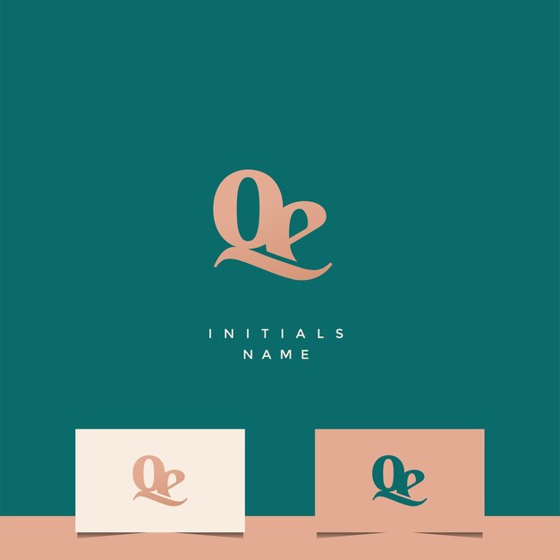 Vector initial qe monogram logo design