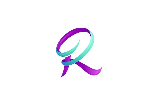 Первоначальный дизайн логотипа r с современными цветами в стиле минимализма