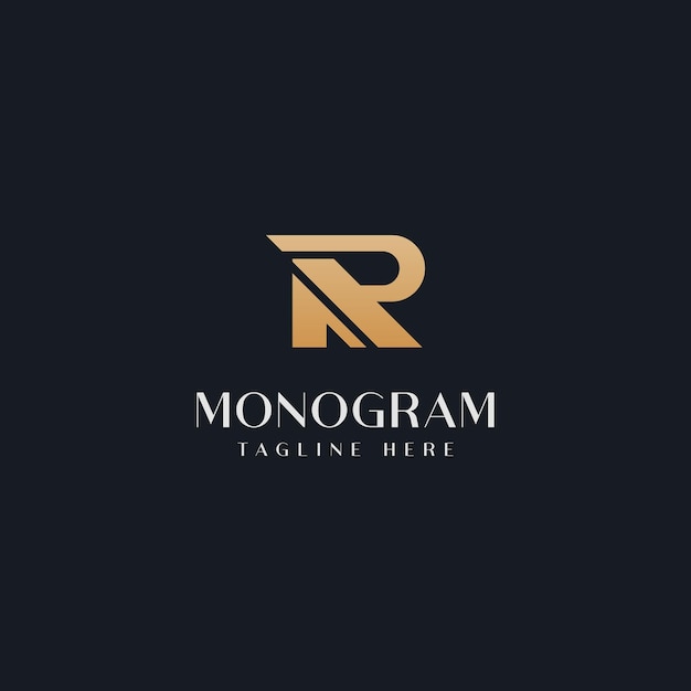 Modello iniziale del logo del monogramma ra ar ra. logo icona lettera iniziale