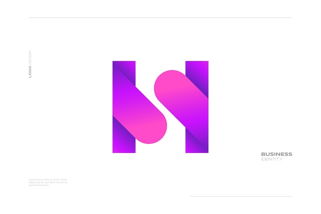 Initial s and h logo design with negative space concept and colorful gradient style hs or sh letter logo