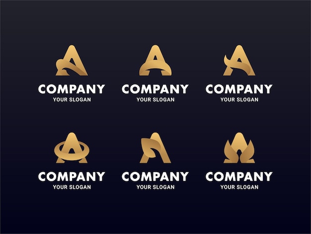 Initial A Shaped Modern Minimalist Letter Logo Template Collection