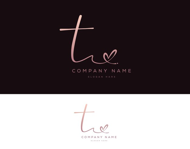 Vector initial t feminine beauty signature logo