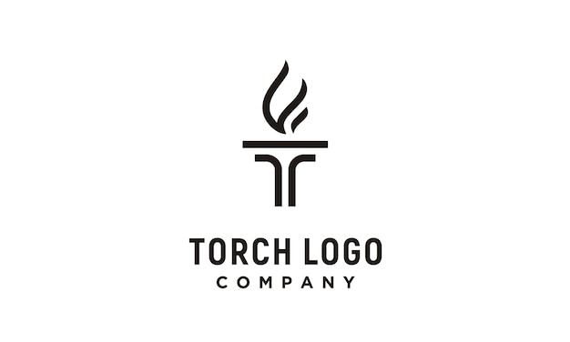 Initial t for torch-logo