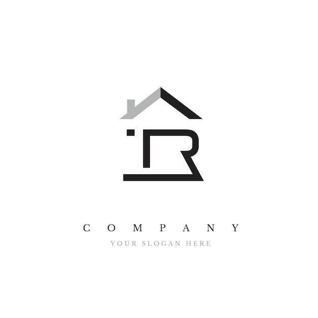 Iniziale tr real estate logo design vector