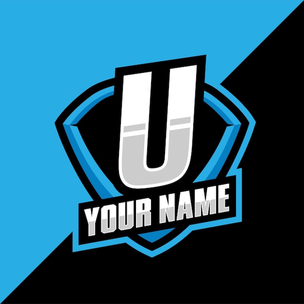 Initial u gaming esport logo design template inspiration