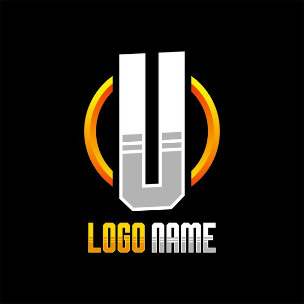 Initial U Gaming Logo Design Template Inspiration Vector Illustration