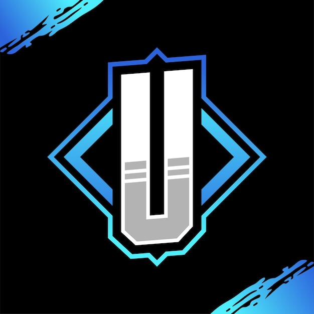 Initial U Gaming Logo Design Template Inspiration Vector Illustration