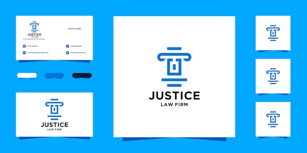 Шаблон логотипа и визитной карточки initial u law firm