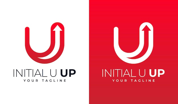 initial u up logo creative design