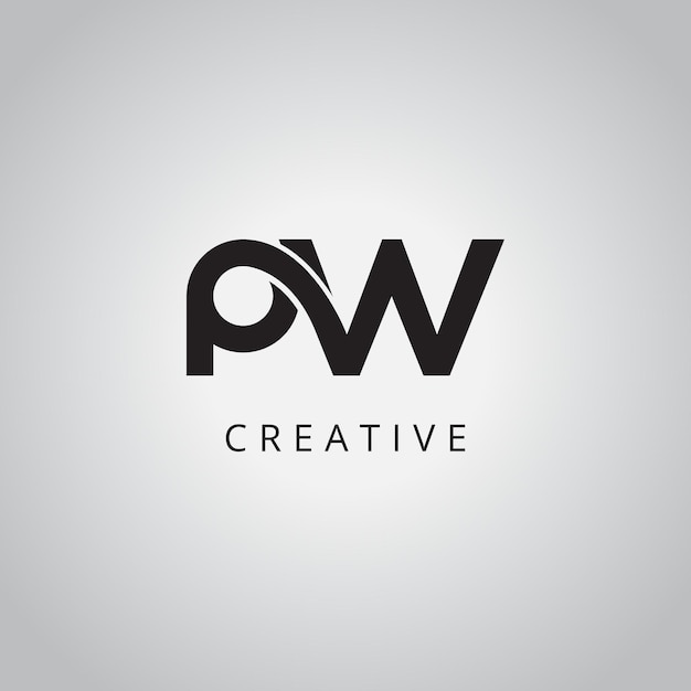 초기 독특한 글자 PW WP 비즈니스 로고 디자인 터 템플릿