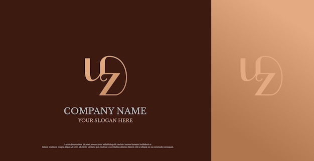 Initial uz logo design vector