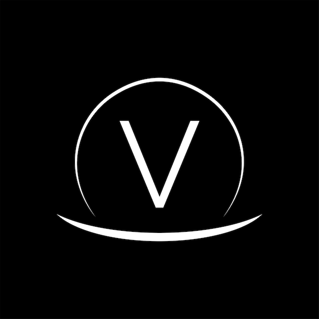 Vector initial v circle letter logo design v logo icon vector template on dark background