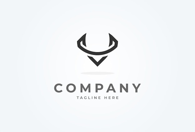 Initial V Horn logo minimalist letter V with Horn design logo vector illustration