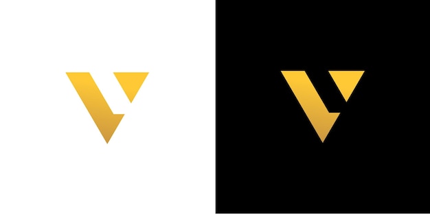 Lv logo letter monogram with triangle shape Vector Image