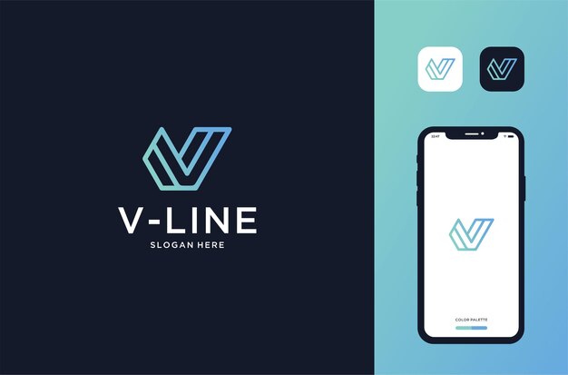 v 초기 로고 디자인 영감