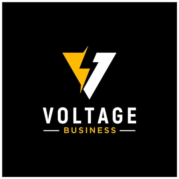 Initial V Volt Electric Bolt Storm Flash for Electric Voltage Power Industry logo design inspiration