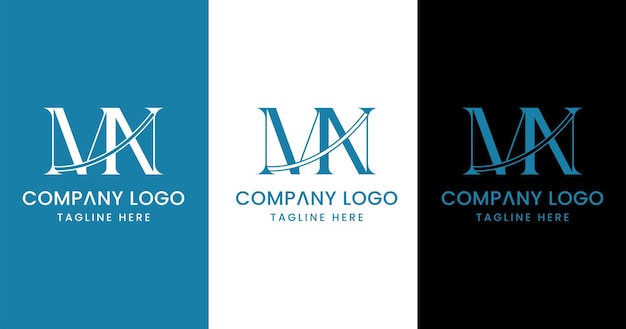 Initial vector mn or nm monogram abstract logo