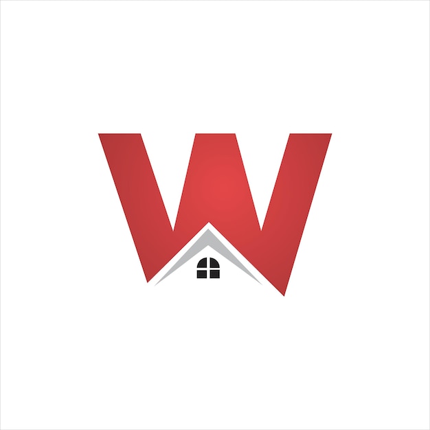 Vector initial w logo with real estate design abstract icon