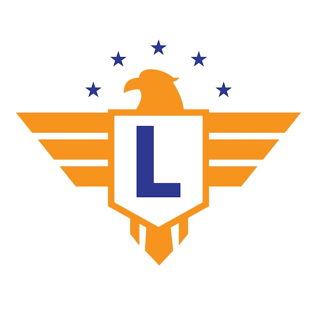 Initial Wing Logo On Letter L For Transportation Symbol