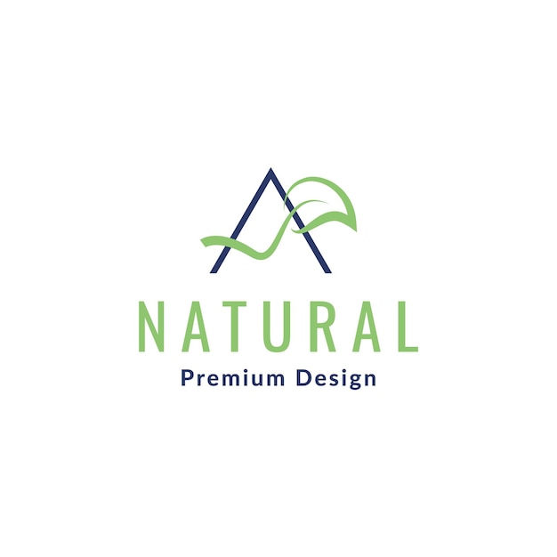 Initial A with leaf nature  logo symbol icon vector graphic design illustration idea creative