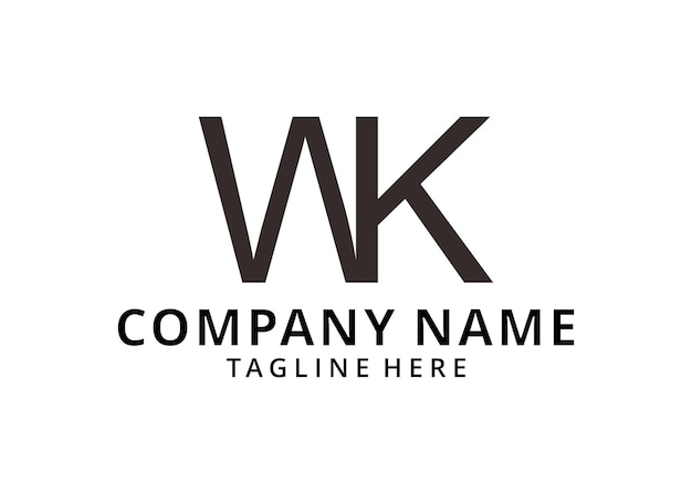 initial wk letter logo design template vector