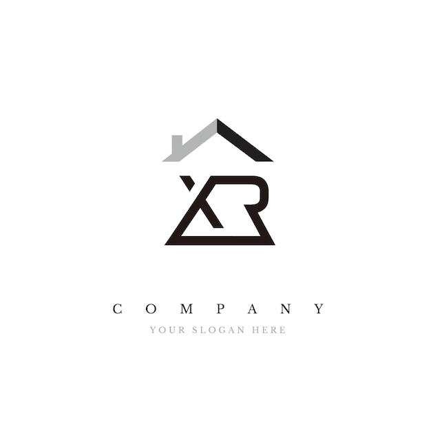 Initial XR Real Estate Logo Design Vector