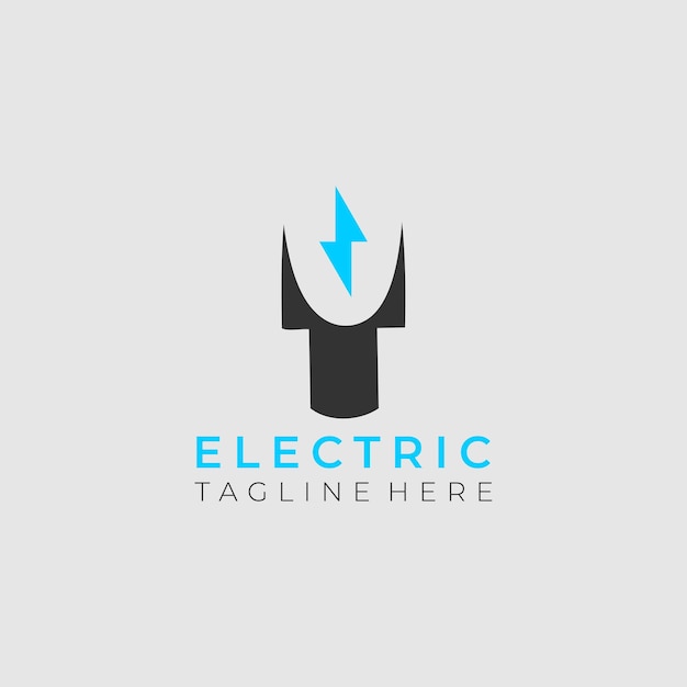 Initial y letter logo design with lighting thunder bolt. electric bolt letter logo vector