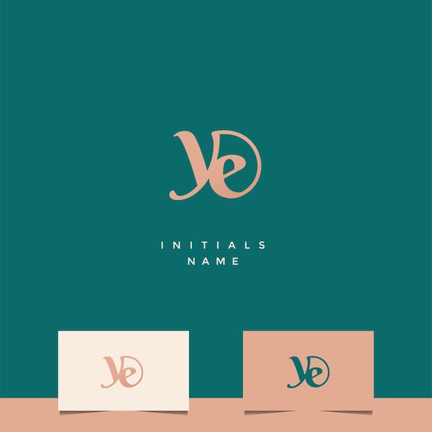 Initial YE Monogram Logo Design