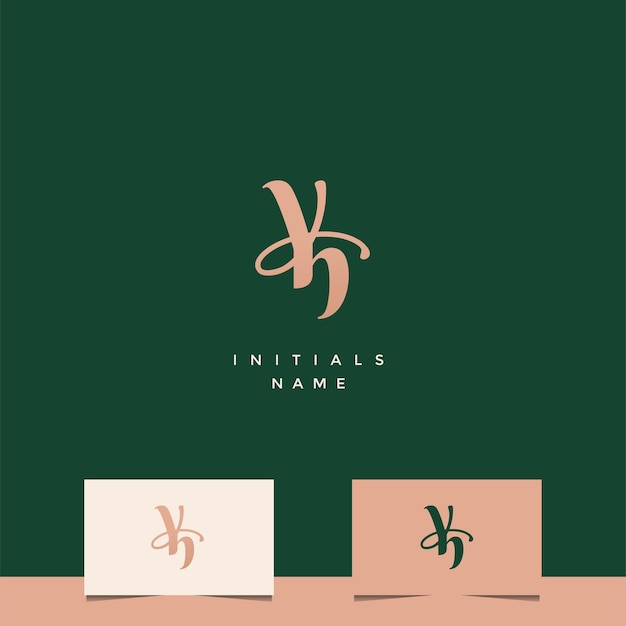 Initial YH Monogram Logo Design