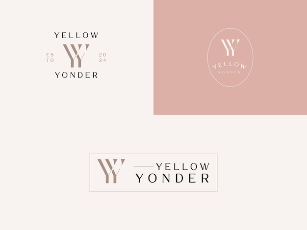 initial yy for yellow yonder lady preneur logo template for businesswoman