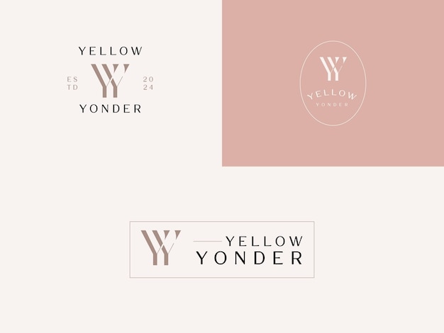 Vettore iniziale yy per yellow yonder lady preneur logo template per donna d'affari