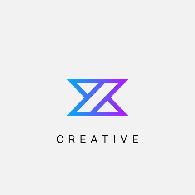 초기 Z 문자 로고 디자인.