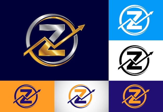 Initial Z monogram alphabet symbol design incorporated with the arrow Financial or success logo concept Logo for accounting business and company identity