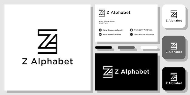 Vector initial za design idea infinity  icon vector design alphabet company with business card template