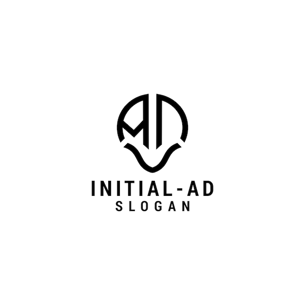 InitialAD logo icon design template premium vector