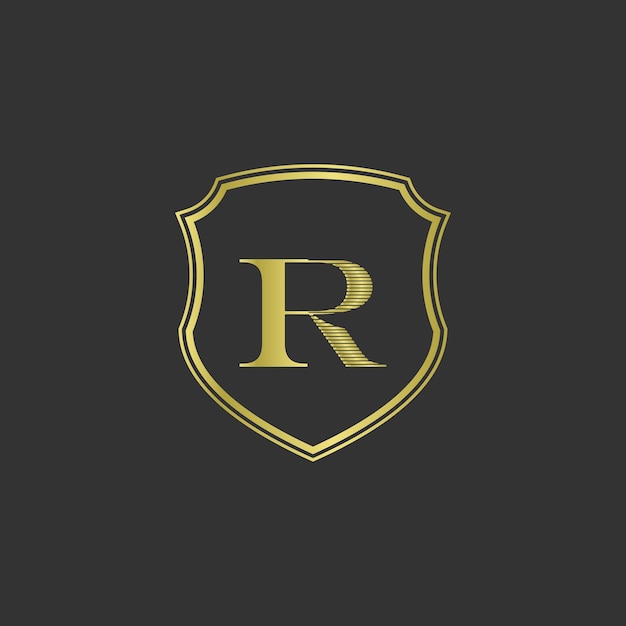 Initialen letter r elegant gouden logo