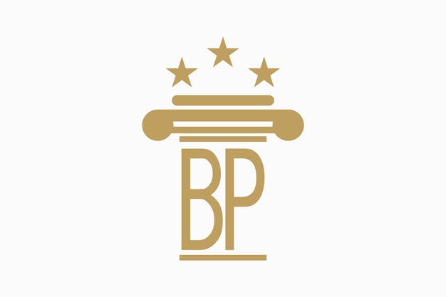 initialen logo van advocatenkantoor met letter logo bp consept premium vector