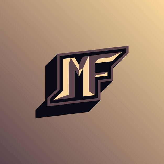 Vector initialen mf-logo met een felle kleur is geschikt voor esports-teams en anderen