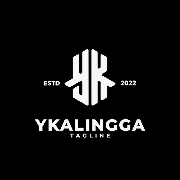 Initialen monogram logo met letter YK