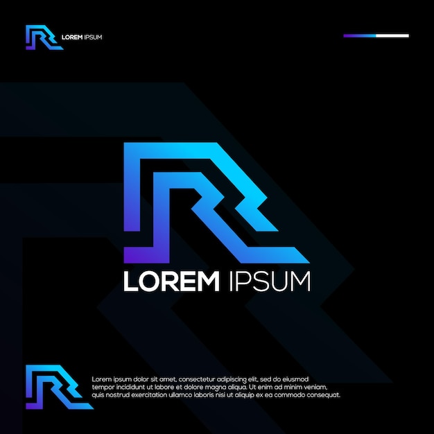 Initialen R abstract logo-ontwerp