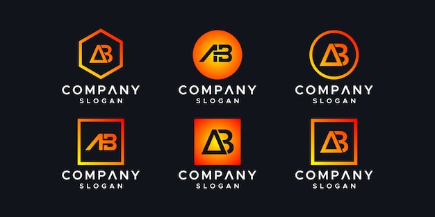 Initials ab logo design template.