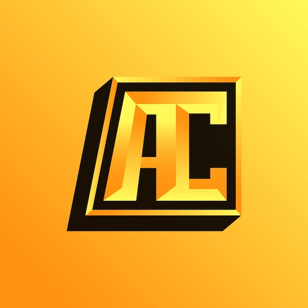 Initials AC logo with a bright color is suitable for Esports teams and others