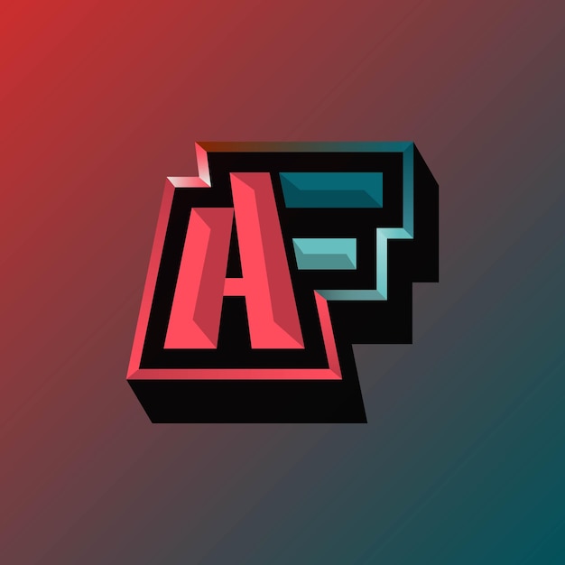 Initials AF logo with a bright color is suitable for Esports teams and others