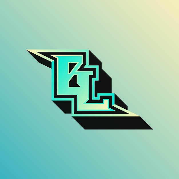 Initials bl logo with a bright color is suitable for e sports teams and others