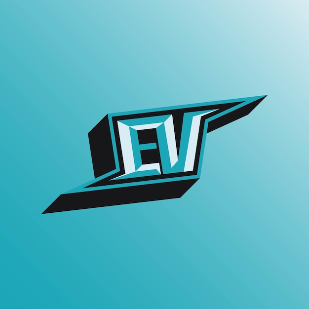 Initials EV logo with a bright color is suitable for Esports teams and others